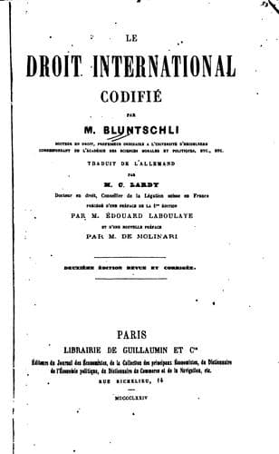 Tapa de Le droit international codifié