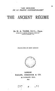 Tapa de 'Les origines de la France contemporaine'. The ancient régime, tr. by J. Durand