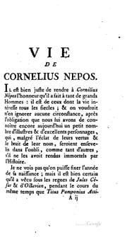 Tapa de Cornelius Nepos, latin et françois