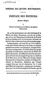 Tapa de Théorie des quatre mouvements et des destinées générales: Prospectus et ..
