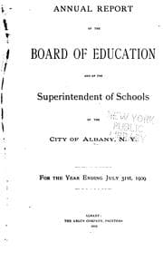 Tapa de Proceedings of the Board of Education of the City of Albany