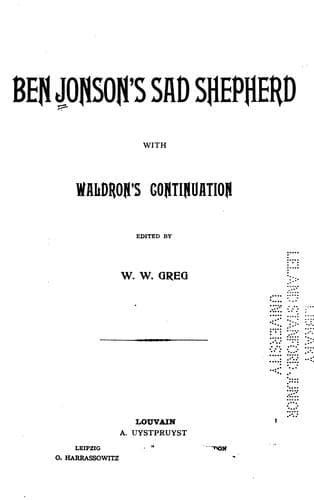 Tapa de Ben Jonson's Sad Shepherd: With Waldron's Continuation