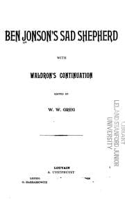 Tapa de Ben Jonson's Sad Shepherd: With Waldron's Continuation
