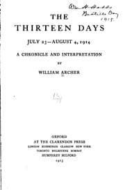 Tapa de The Thirteen Days, July 23-August 4, 1914: A Chronicle and Interpretation