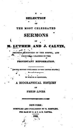 Tapa de A Selection of the Most Celebrated Sermons of M. Luther and J. Calvin ..