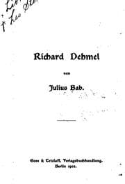 Tapa de Richard Dehmel