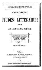 Tapa de etudes litteraires sur le dis-neuvieme siecle