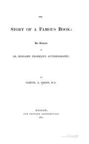 Tapa de The Story of a Famous Book: An Account of Dr. Benjamin Franklin's Autobiography