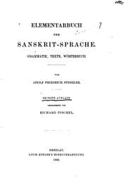 Tapa de Elementarbuch der Sanskrit-sprache: Grammatik, Texte, Wörterbuch