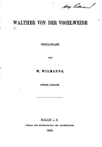 Tapa de Walther von der Vogelweide