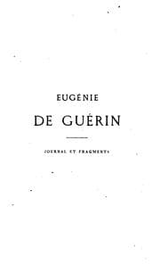 Tapa de Eugénie de Guérin: journal et fragments