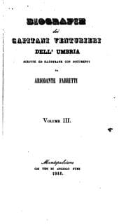 Tapa de Biografie dei capitani venturieri dell Úmbria: scritte ed illustrate con documenti