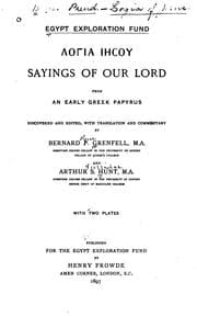 Tapa de Sayings of Our Lord from Early Greek Papyrus