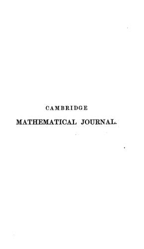 Tapa de The Cambridge Mathematical Journal
