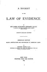 Tapa de A Digest of the Law of Evidence