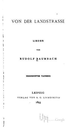 Tapa de Von der Landstrasse