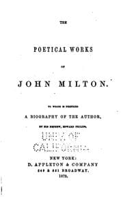 Tapa de The Poetical Works of John Milton: To which is Prefixed a Biography of the ..