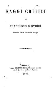 Tapa de Saggi critici
