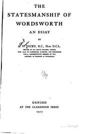 Tapa de The Statesmanship of Wordsworth: An Essay