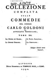 Tapa de Collezione completa delle commedie del signor Carlo Goldoni ..
