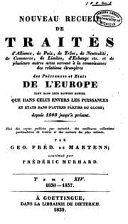 Tapa de Nouveau recueil de traités d'alliance, de paix, de trève... et de plusieurs autres actes servant ...