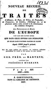 Tapa de Nouveau recueil de traités d'alliance, de paix, de trève... et de plusieurs autres actes servant ...