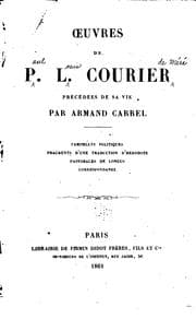 Tapa de OEuvres de P. L. Courier, précédées de sa vie