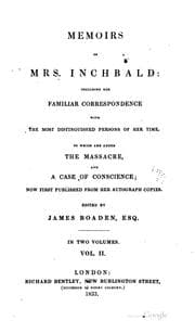 Tapa de Memoirs of Mrs. Inchbald: Including Her Familiar Correspondence with the ..