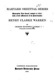 Tapa de Harvard Oriental Series, Descriptive List Thereof, Revised to 1920: With a ..