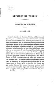 Tapa de Documents diplomatiques. Affaires du Tonkin. Convention de Tien-Tsin du 11 mai 1884: Convention ..