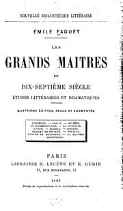 Tapa de Les grands maîtres du dix-septième siècle: études littéraires et dramatiques