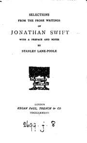 Tapa de Selections from the prose writings of Jonathan Swift, with preface and notes by S. Lane-Poole