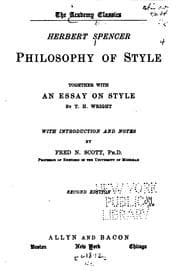 Tapa de The Philosophy of Style: Together with an Essay on Style