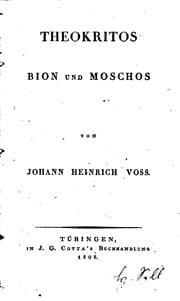 Tapa de Theokritos, Bion und Moschos