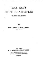 Tapa de THE ACTS OF THE APOSTLES CHAPTER XIII TO END