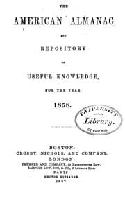 Tapa de The American Almanac and Repository of Useful Knowledge