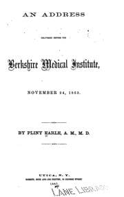 Tapa de An Address delivered before the Berkshire Medical Institute, November 24, 1863