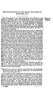 Tapa de The Manuscripts of the Duke of Beauford, K. G.: The Earl of Donoughmore, and Others