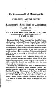 Tapa de Annual Report of the Massachusetts State Board of Agriculture