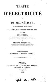 Tapa de Traité d'électricité et de magnétisme, et des applications de ces sciences à la chimie, à la ..