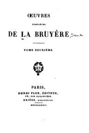 Tapa de Oeuvres complètes de La Bruyère ..