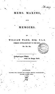 Tapa de Mems. maxims, and memoirs