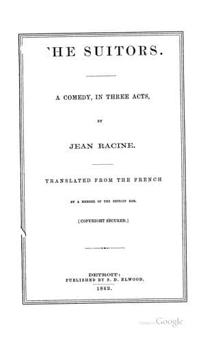 Tapa de The Suitors: A Comedy, in Three Acts