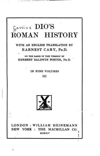Tapa de Dio's Roman history