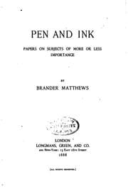 Tapa de Pen and Ink: Papers on Subjects of More Or Less Importance