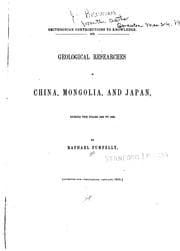 Tapa de ... Geological Researches in China, Mongolia, and Japan, During the Years 1862 to 1865