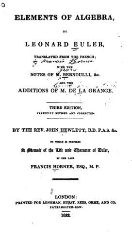 Tapa de Elements of algebra