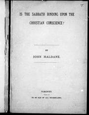 Tapa de Is the Sabbath binding upon the Christian conscience?