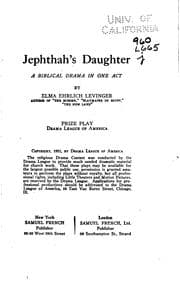 Tapa de Jephthah's Daughter: A Biblical Drama in One Act