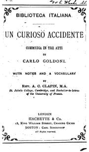 Tapa de Un curioso accidente: commedia in tre atti